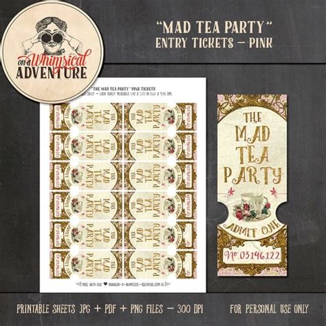 steampunk alice  wonderland tea party printables