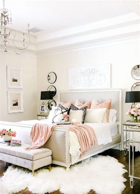 Contemporary bedroom with vibrant pink bedding. 23 Gorgeous Ideas To Design A Glam Bedroom - DigsDigs