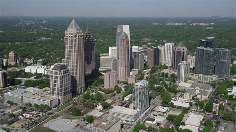 5k Stock Footage Aerial Video Approaching Midtown Atlanta