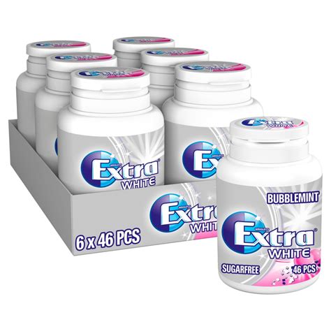 Extra White Bubblemint Sugarfree Chewing Gum Bottle 46 Pieces Best One