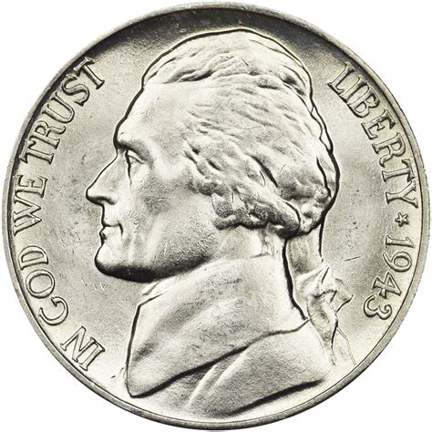 1943 P 5c Ms Jefferson Five Cents Ngc