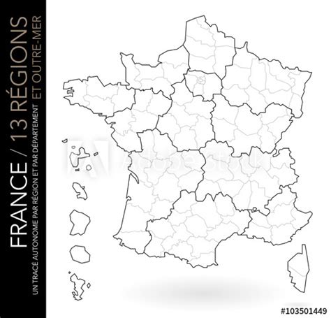 Carte de france vierge en pdf. Carte de France muette / 13 régions et outre-mer avec ...