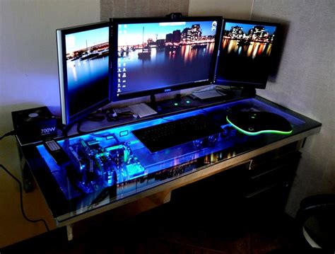 Image Office Workspace Cool Computer Gaming Desk Ideas Ultimate
