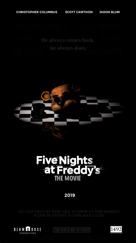 Five Nights At Freddys The Movie Fan Made Poster Idk What