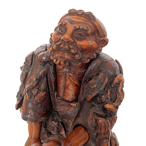 Antique Chinese Carved Root Wood Figure Of Li Tieguai