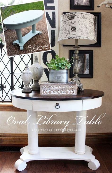 ✔ we place all furniture inside the front door of your home or the first floor/lobby of your apartment or condo building. Oval Library Table Makeover | Bloggers' Best DIY Ideas ...