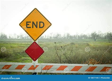 End Of The Road Sign Stock Image Image Of Grey Finish 18077185
