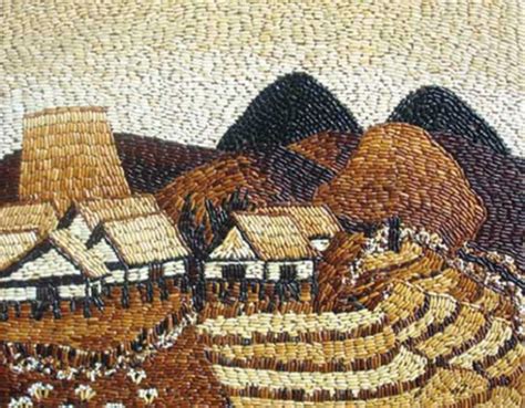 Rice Grain Mosaic Paintings ~ Arts And Crafts Ideas Projects