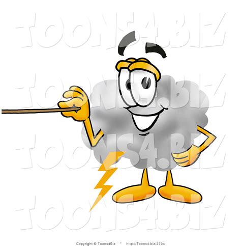Illustration Of A Cartoon Cloud Mascot Holding A Pointer Stick By