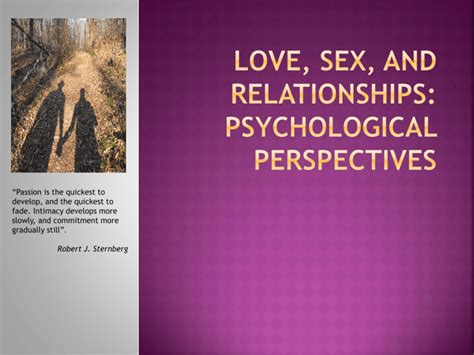 Love Sex And Relationships Psychological Perspectives