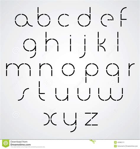 Digital Alphabet Modern Style Vector Font Stock Vector Illustration