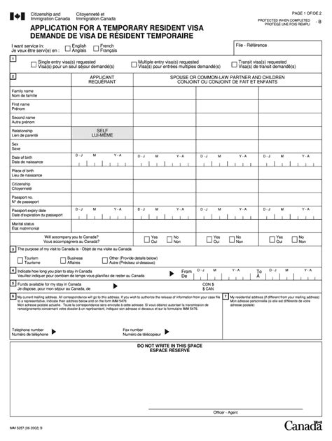 2002 Form Canada Imm 5257 Fill Online Printable Fillable Blank