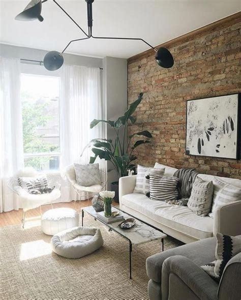 Stylish Chic Living Room Decorating Ideas Brick Living