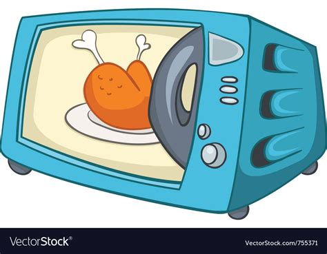 Cartoon Home Kitchen Microwave Royalty Free Vector Image