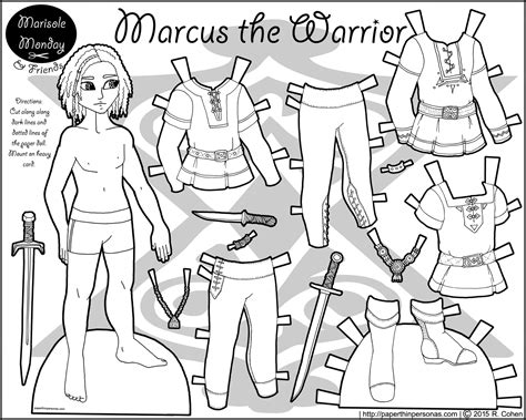 Paper doll template navabi rsd7 org. Marcus as a Warrior: A Paper Doll to Color • Paper Thin ...