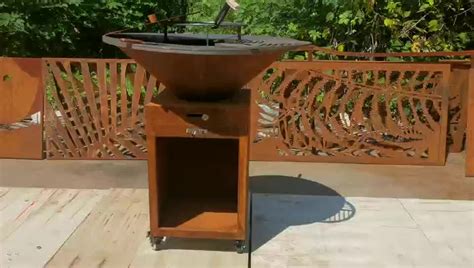 Outdoor Corten Steel Barbeque Rust Steel Firepit Table Bbq Grill Buy