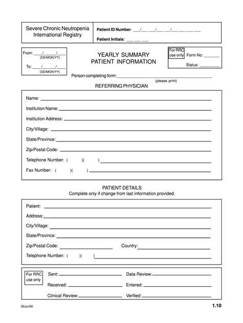 Yearly Summary Patient Fill Online Printable Fillable Blank