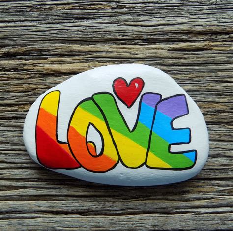 Love Painted Rockdecorative Accent Stone Paperweight Etsy Rock