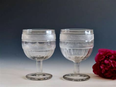 antique glass rummers pair irish c1820 in antique wine glasses carafes and drinking glasses