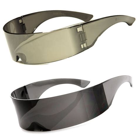 Futuristic Cyclops Sunglasses Retro Party Shield Full Mirror Black