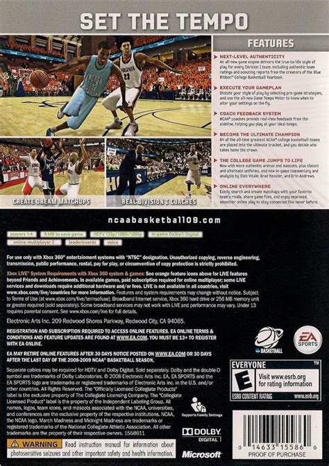 Ncaa Basketball 09 Cover Or Packaging Material Mobygames