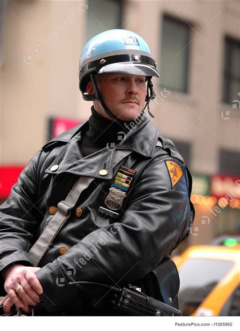 Police Officer Ny Broadway A New York City Mounted Policeman Looks