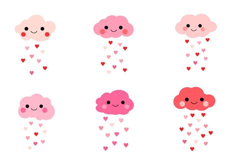 Cute Love Clouds Clipart Pink Valentine Heart Cloud Clip