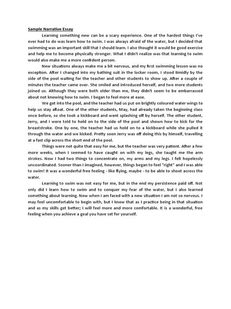 Narrative Essay Narrative Essay About Reading And Writing