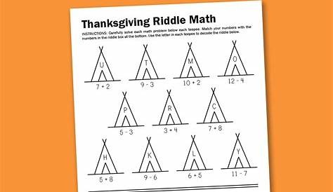 Worksheet Wednesday: Thanksgiving Math Riddle - Paging Supermom