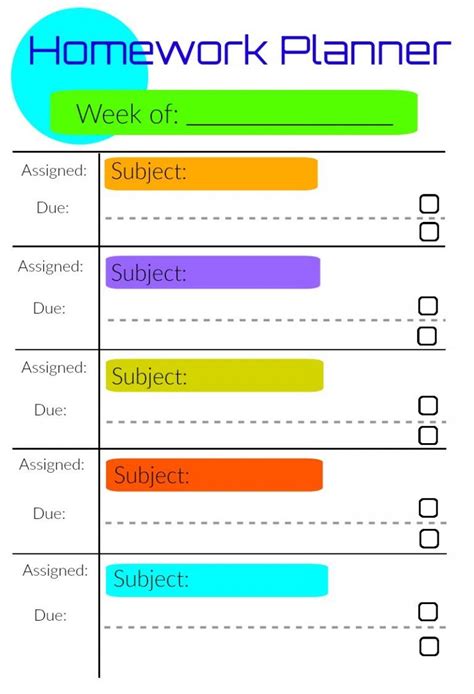 Printable Homework Planner And Tips For Back To School Success Homework