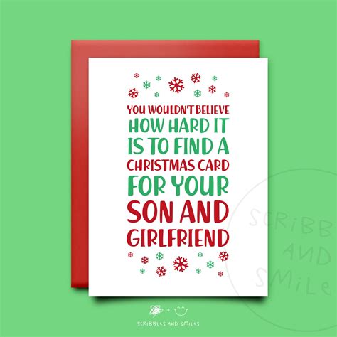 Merry Christmas To My Son And Girlfriend Christmas Card Etsy