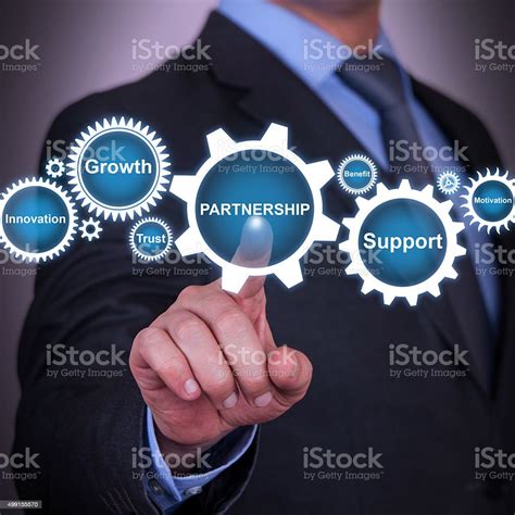 Partnership Concept Solution On Visual Screen Stock Photo - Download Image Now - iStock