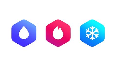 Premium Vector Water Fire And Ice Vector Icons