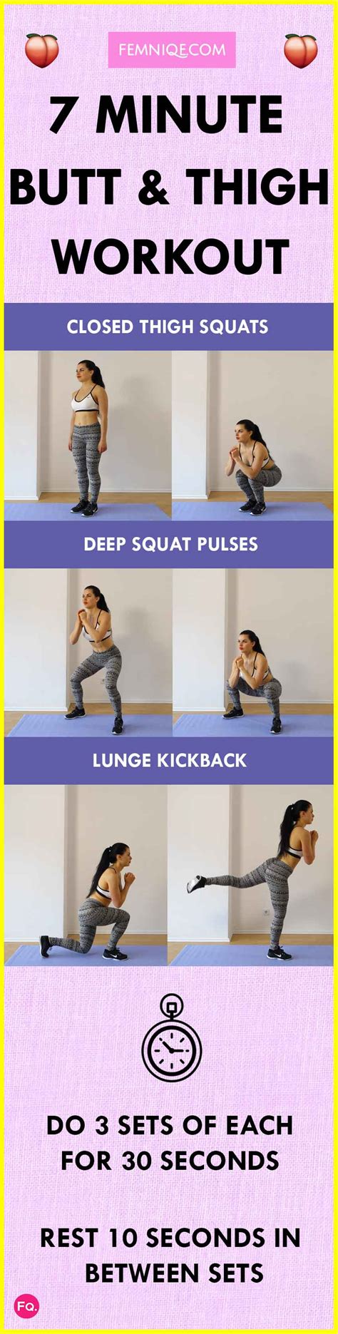 7 Minute Butt And Thigh Workout Bigger Booty And Leg Toning Femniqe