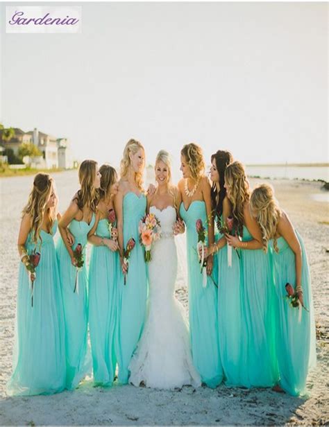 Beach wedding attire is commonly assumed to be dressy casual—and while this may be true for some weddings, others may be an upscale affair. Mint Bridesmaid Dresses Cheap 2015 Hot Sale Sweetheart ...