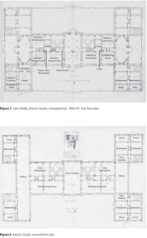 23 John Webb Belvoir Castle Proposed Ground And First Floor Plans For