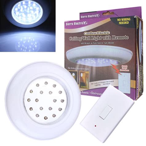 Luxsway wireless ceiling light for shower, battery operated overhead shower light with motion, 80ft rf remote controller, cool/warm white these little wireless lighting fixtures run on batteries and install seamlessly into any space with nothing more than adhesive. Battery-operate Wireless LED Night Light Remote Control ...