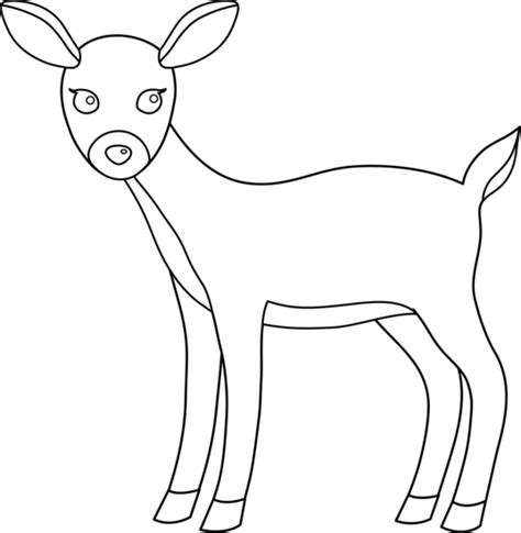 Cute Deer Line Art Free Clip Art Image 2 2