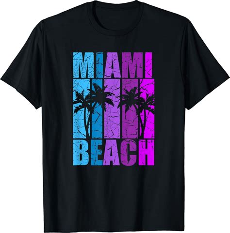 Miami Beach Florida Urlaub Great Summer Distressed Design T Shirt