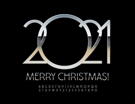 Tarjeta De Felicitación ¡feliz Navidad 2021 Números Y Letras Del