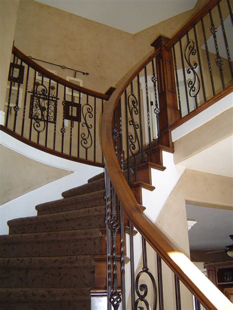 Our wrought iron balusters offer a metal stair railing solution with easy installation. French Country Banisters | Remodeled Alder Banister w ...