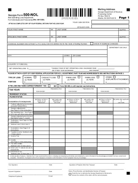 Ga Dor 500 Nol 2020 Fill Out Tax Template Online Us Legal Forms