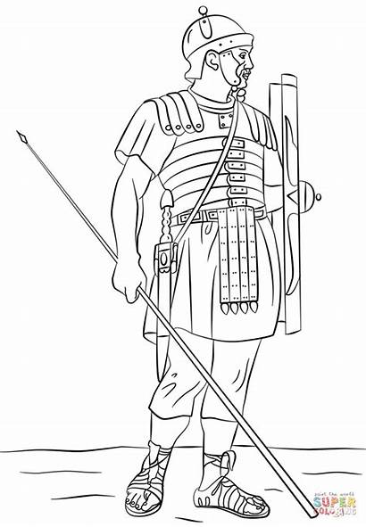 Roman Soldier Coloring Pages Printable Rome Ancient