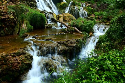 Waterfalls Forest Landscape Waterfalls Free Nature Pictures By