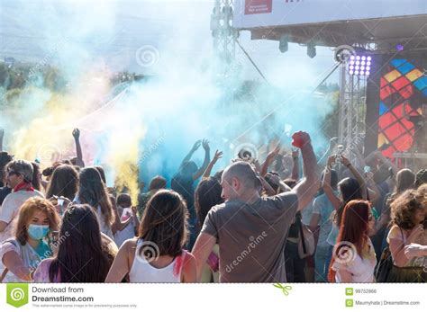 People Covered With Colored Powder Editorial Photo Image Of