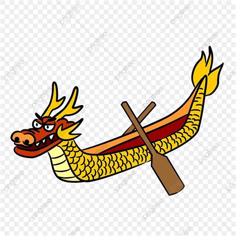 Dragon Boat Festival Clipart Transparent Background Yellow Dragon Boat
