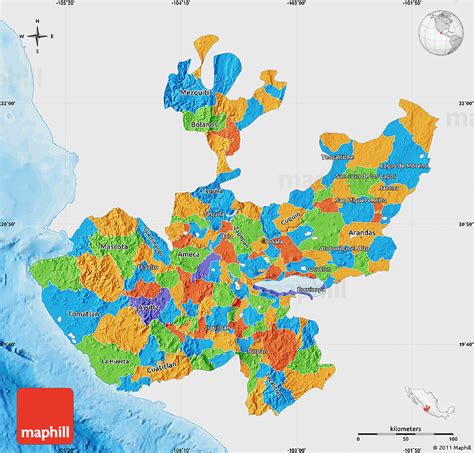 Political Map Of Jalisco Single Color Outside