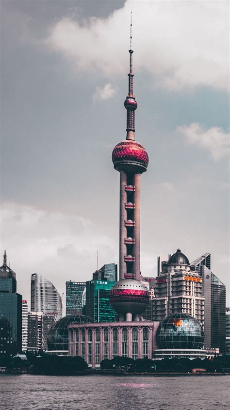 Download Wallpaper 1080x1920 Shanghai China Skyscrapers Samsung