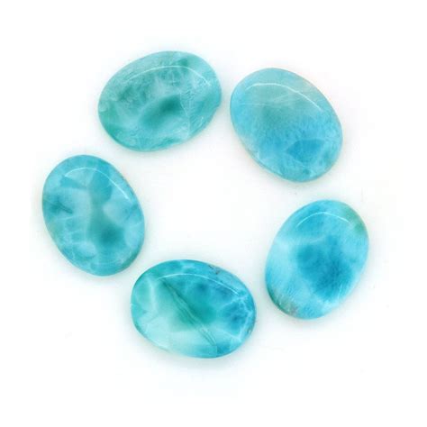 Natural Larimar Cabochon 15x20mm Oval Gemstone Wholesale 5 Pcs Etsy