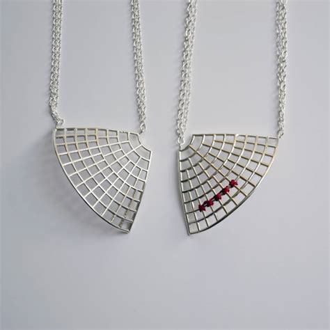 Curved Silver Fan Pendant By Kate Holdsworth Designs